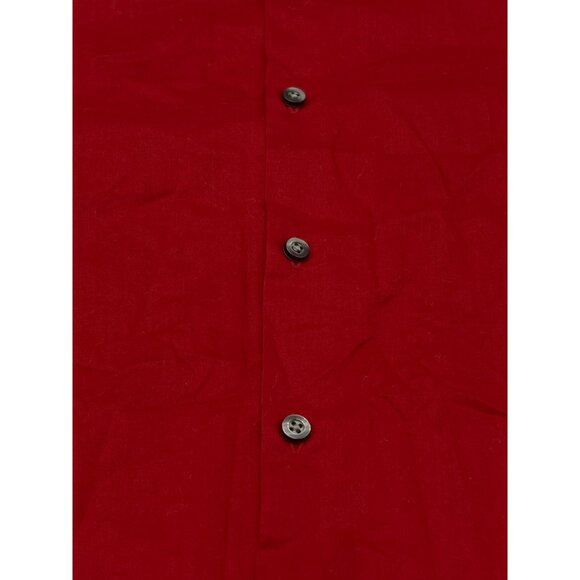 j ferrar button up long sleeve shirt solid red collar slim stretch size XL READ - Picture 4 of 11